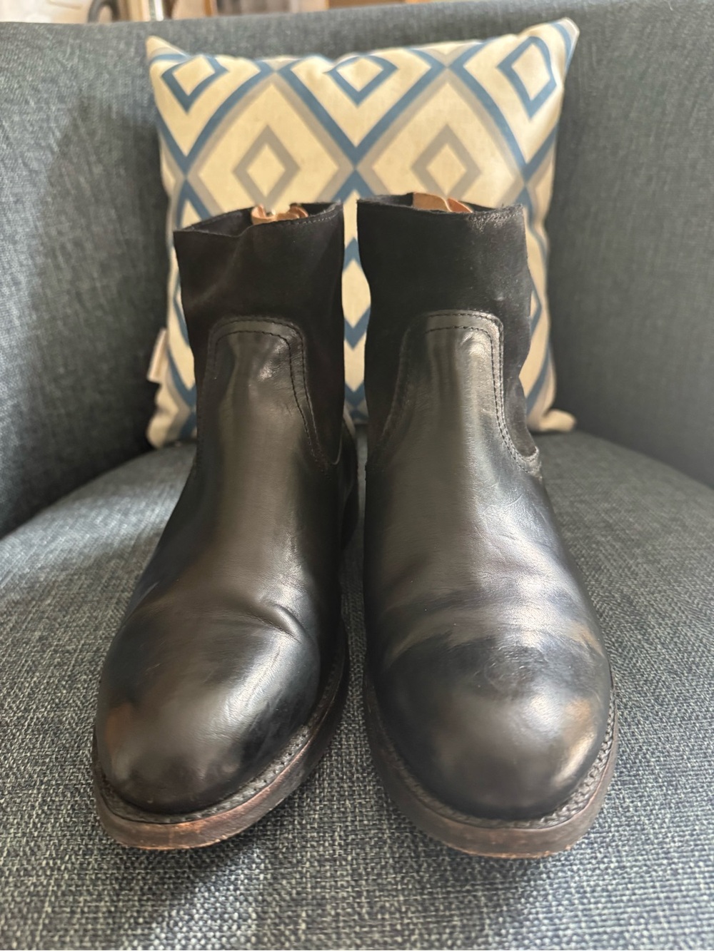 Frye Black Leather Short Boots